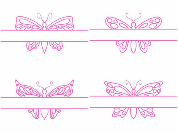Butterfly Frame Sketch Line Art