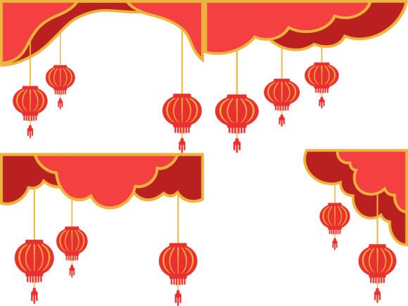Chinese New Year Corner Border