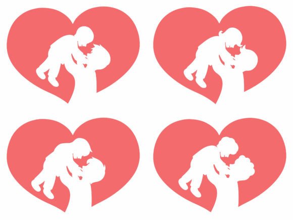 Father Day Heart Background Illustration