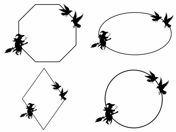 Halloween Line Art Frame Background