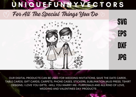 Love and Marriage Stick Figures SVG 3045