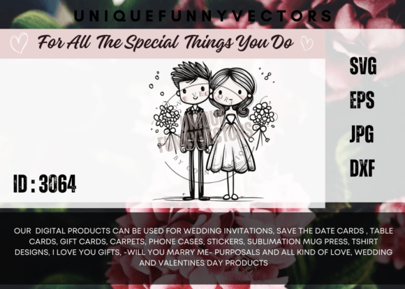 Love and Marriage Stick Figures SVG 3063