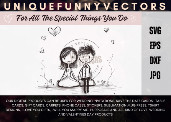 Love and Marriage Stick Figures SVG 3084