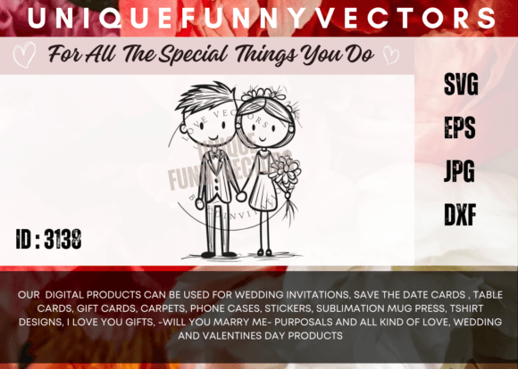 Love and Marriage Stick Figures SVG 3138