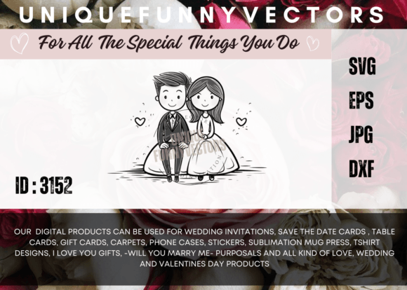 Love and Marriage Stick Figures SVG 3152