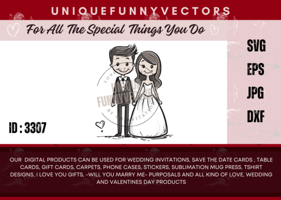 Love and Marriage Stick Figures SVG 3307