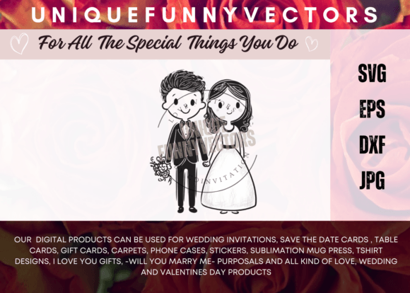 Love and Marriage Stick Figures SVG 3338