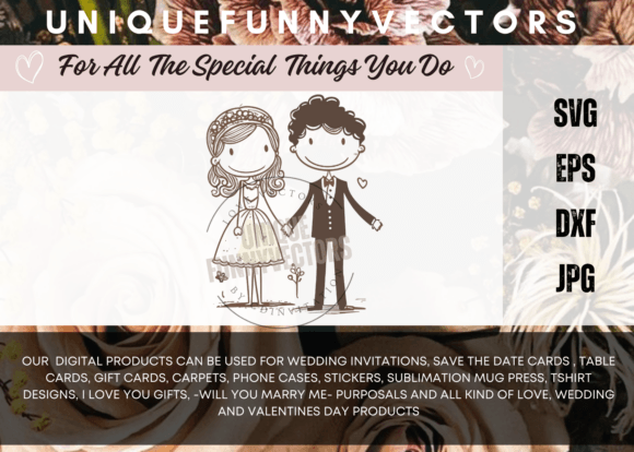 Love and Marriage Stick Figures SVG 3342