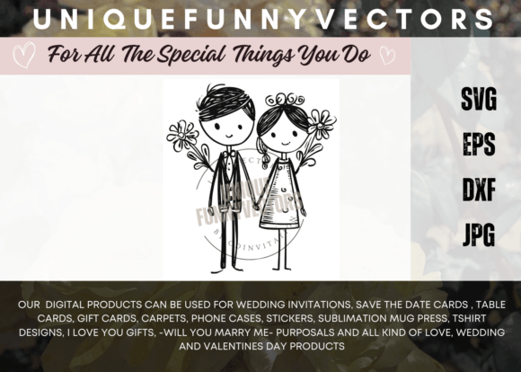 Love and Marriage Stick Figures SVG 3412