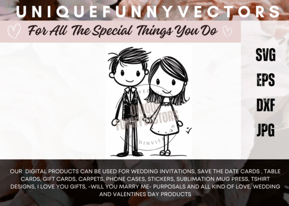 Love and Marriage Stick Figures SVG 3519
