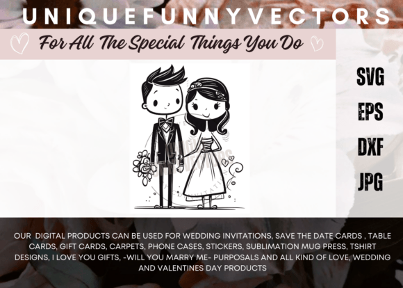 Love and Marriage Stick Figures SVG 3546