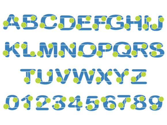 Tennis Ball Alphabet Letter and Number