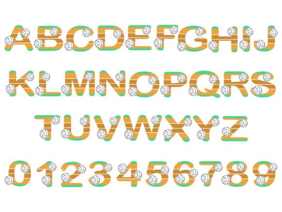 Volleyball Alphabet Letter and Number